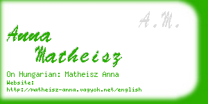 anna matheisz business card